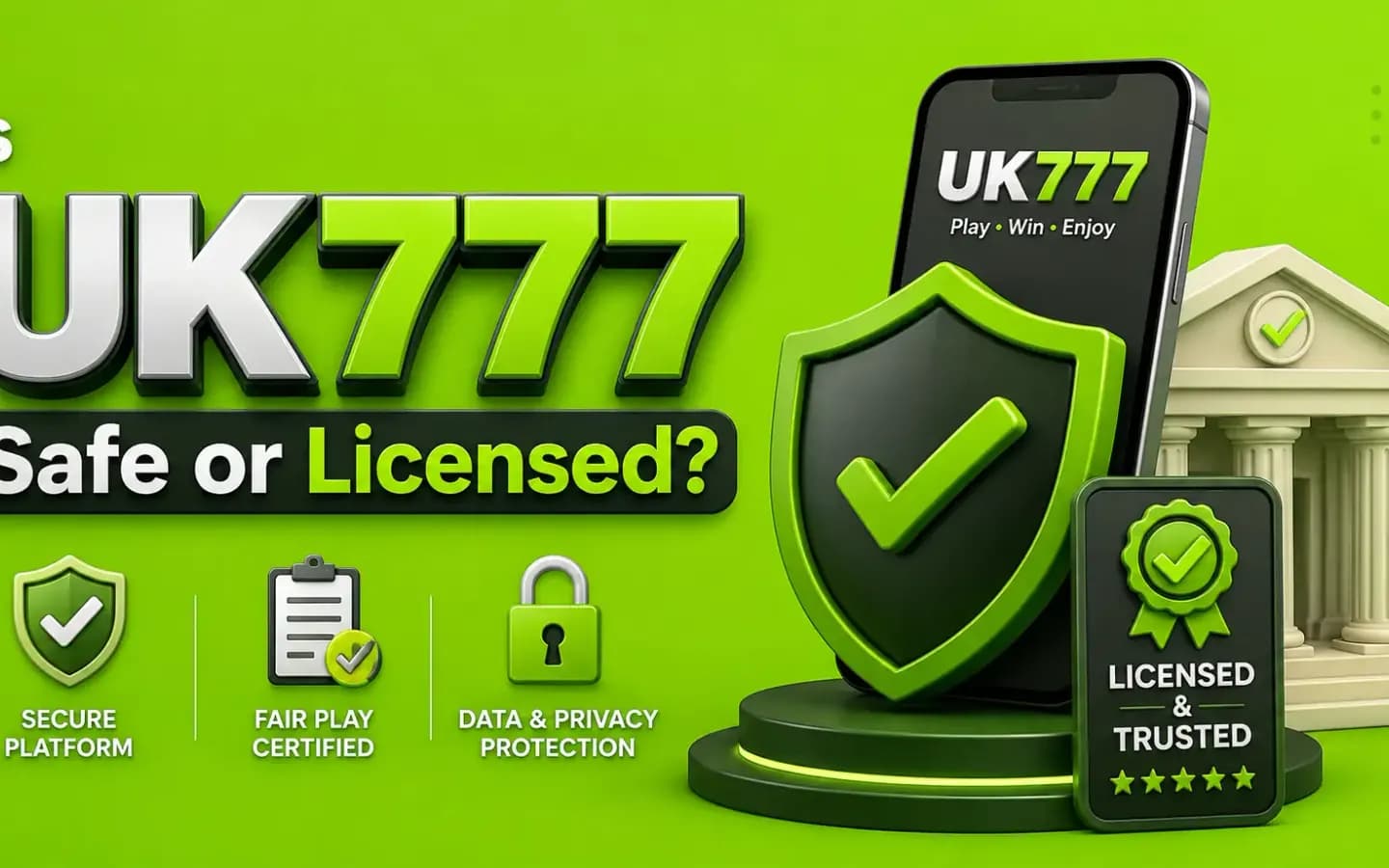 Checking whether UK777 is safe and licensed, showing security and licensing indicators
